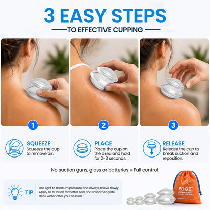 EDGE™ Cupping Therapy Set Clear, 4 Cups