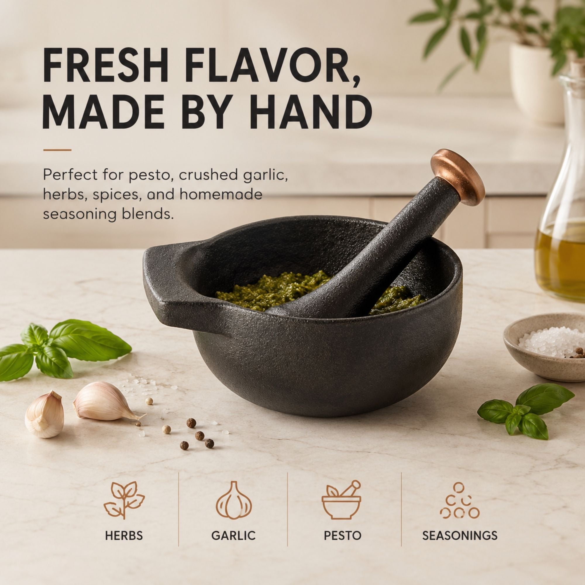 Mortar &amp; Pestle Set - 2-Cup