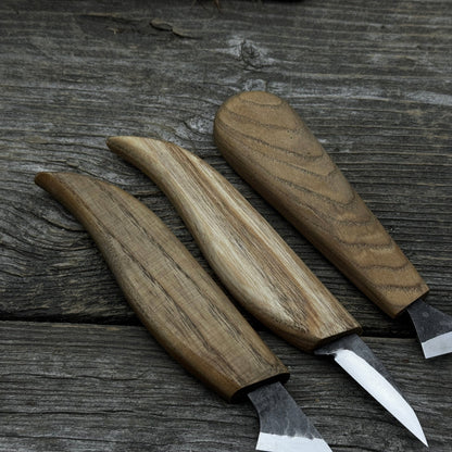 5-Piece Wood Carving Knife Set with Sharpening Board &amp; Leather Case