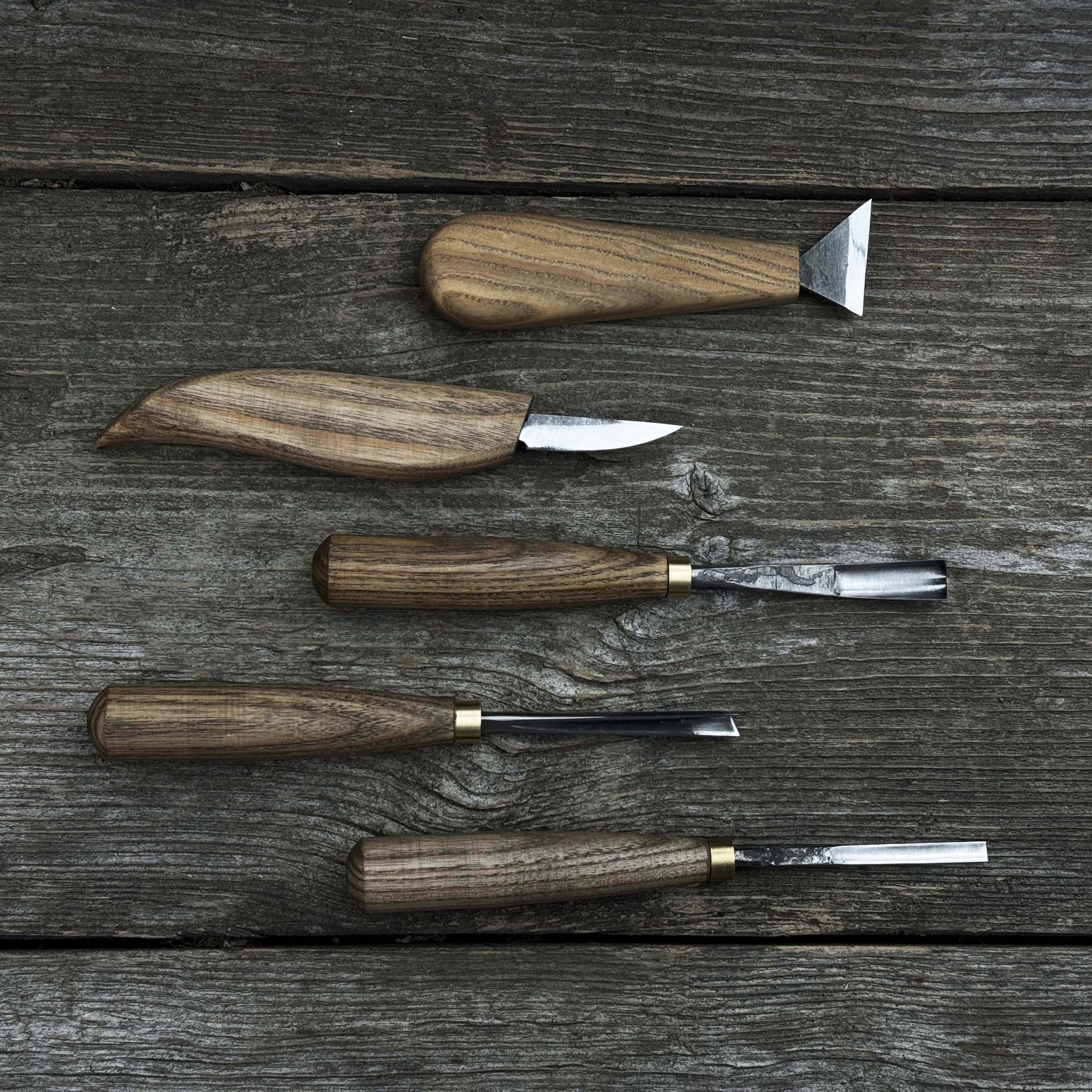 5-Piece Wood Carving Tool Set – Carving Knives, Chisels &amp; Gouges