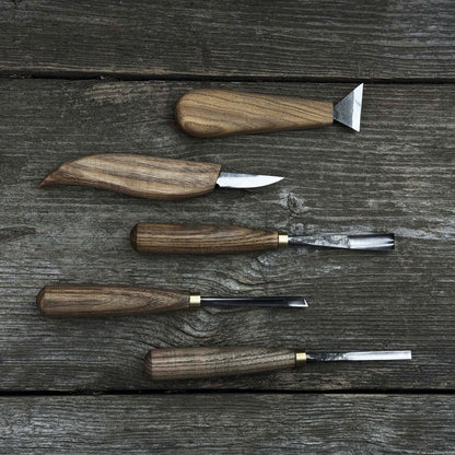 5-Piece Wood Carving Tool Set – Carving Knives, Chisels &amp; Gouges