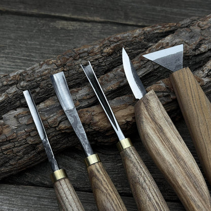 5-Piece Wood Carving Tool Set – Carving Knives, Chisels &amp; Gouges