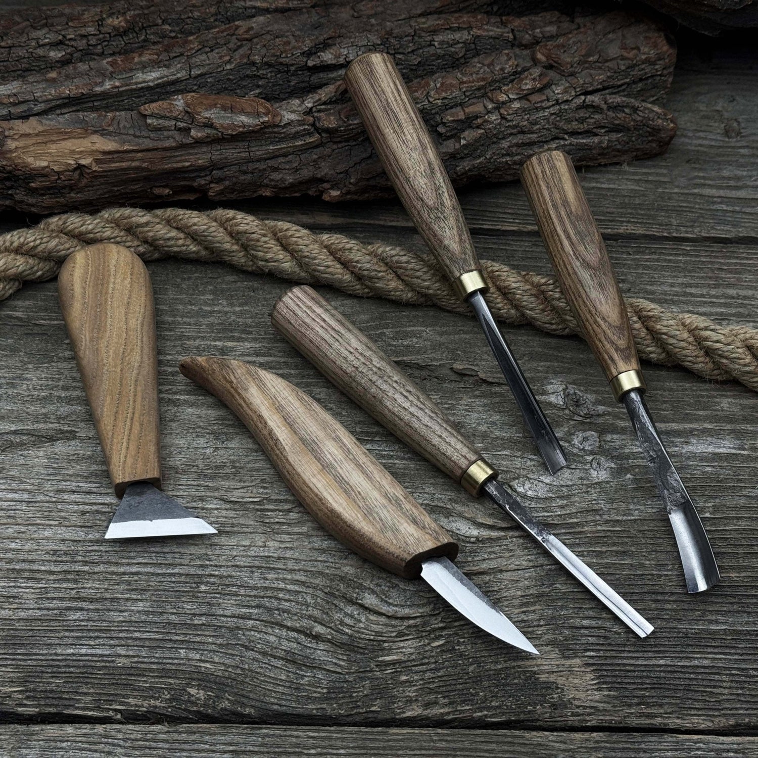 5-Piece Wood Carving Tool Set – Carving Knives, Chisels &amp; Gouges