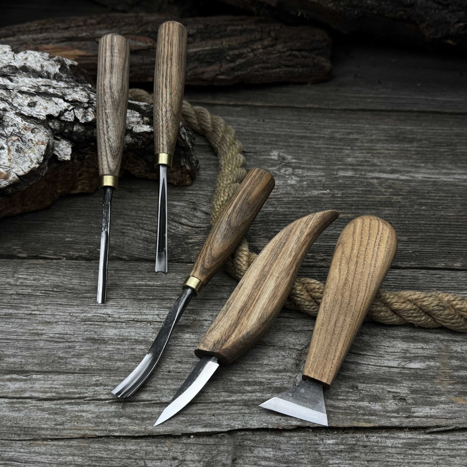 5-Piece Wood Carving Tool Set – Carving Knives, Chisels &amp; Gouges