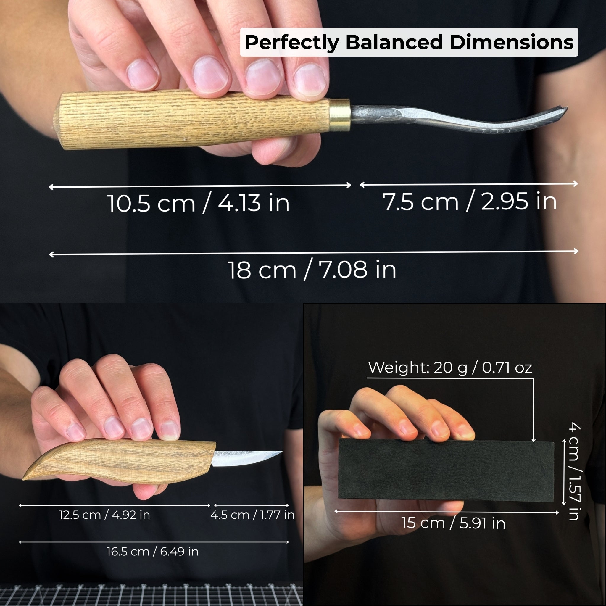 5-Piece Wood Carving Tool Set with Sharpening Board &amp; Leather Case