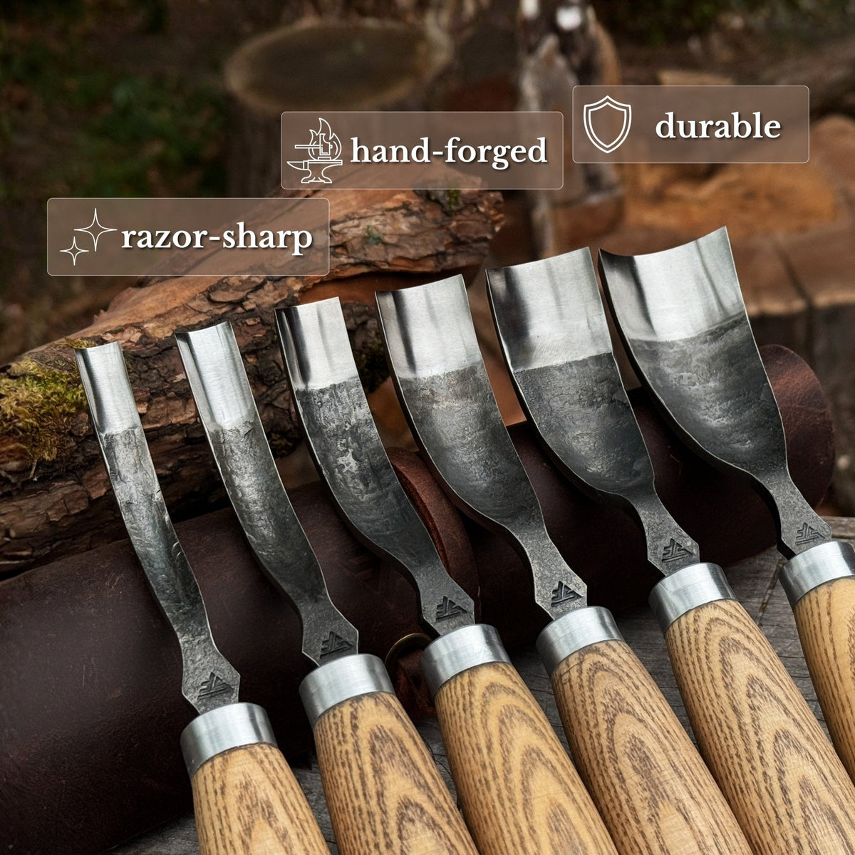 6-Piece Long Bent Gouge Set