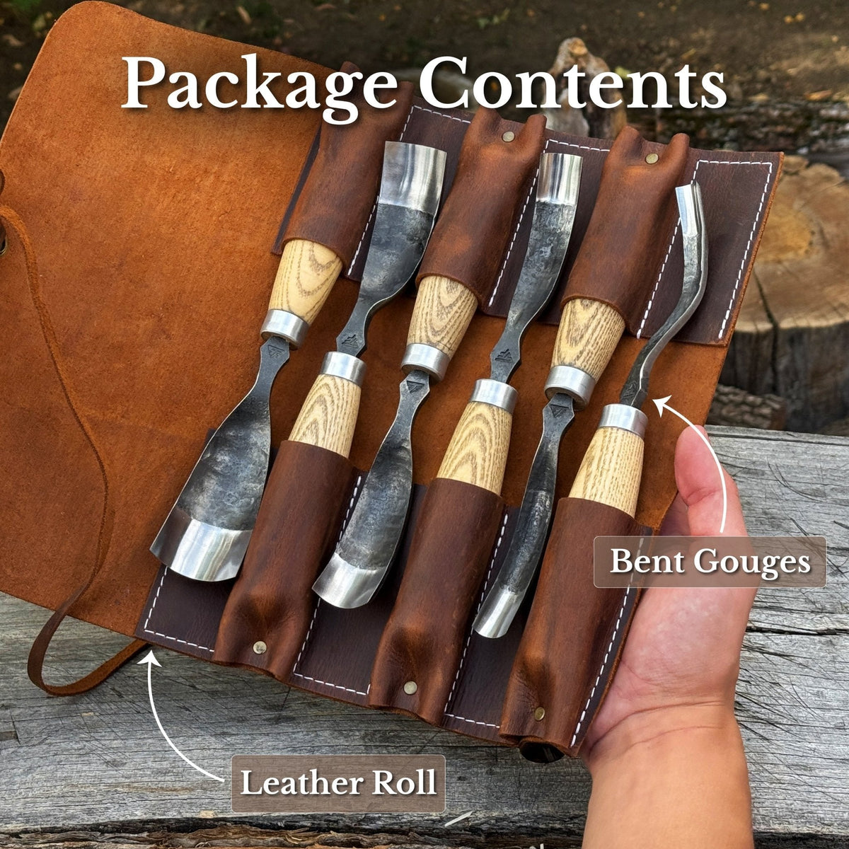 6-Piece Long Bent Gouge Set