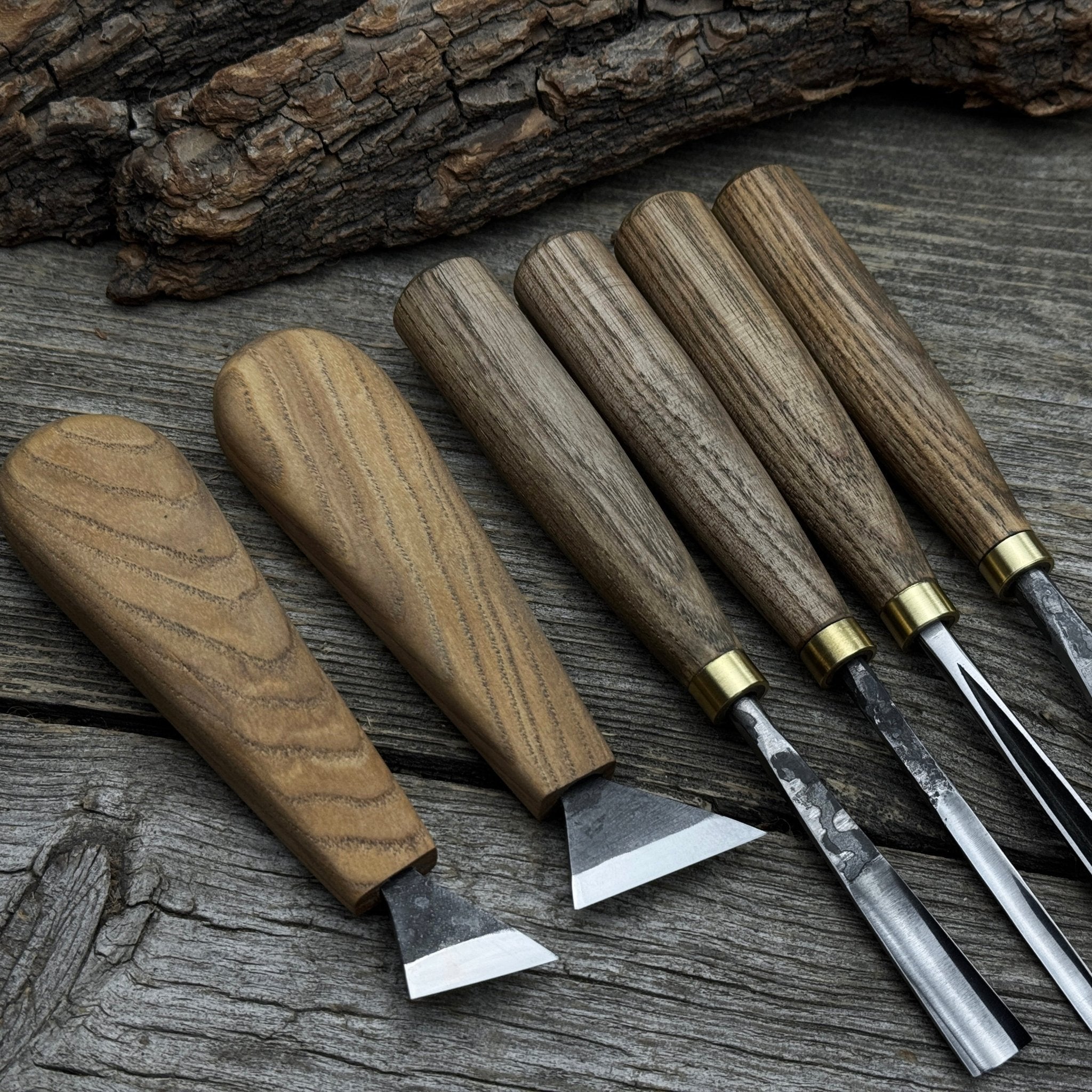 6-Piece Wood Carving Tool Set – Knives, Gouges &amp; Chisels for Detail Work