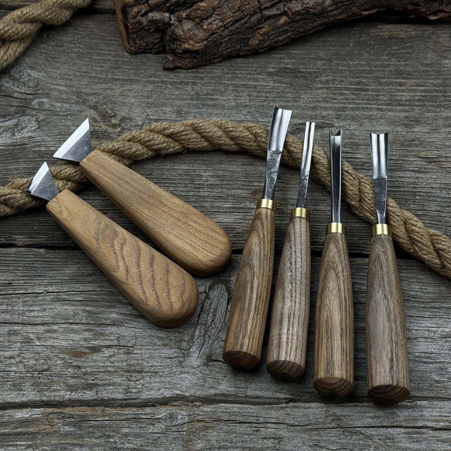 6-Piece Wood Carving Tool Set – Knives, Gouges &amp; Chisels for Detail Work