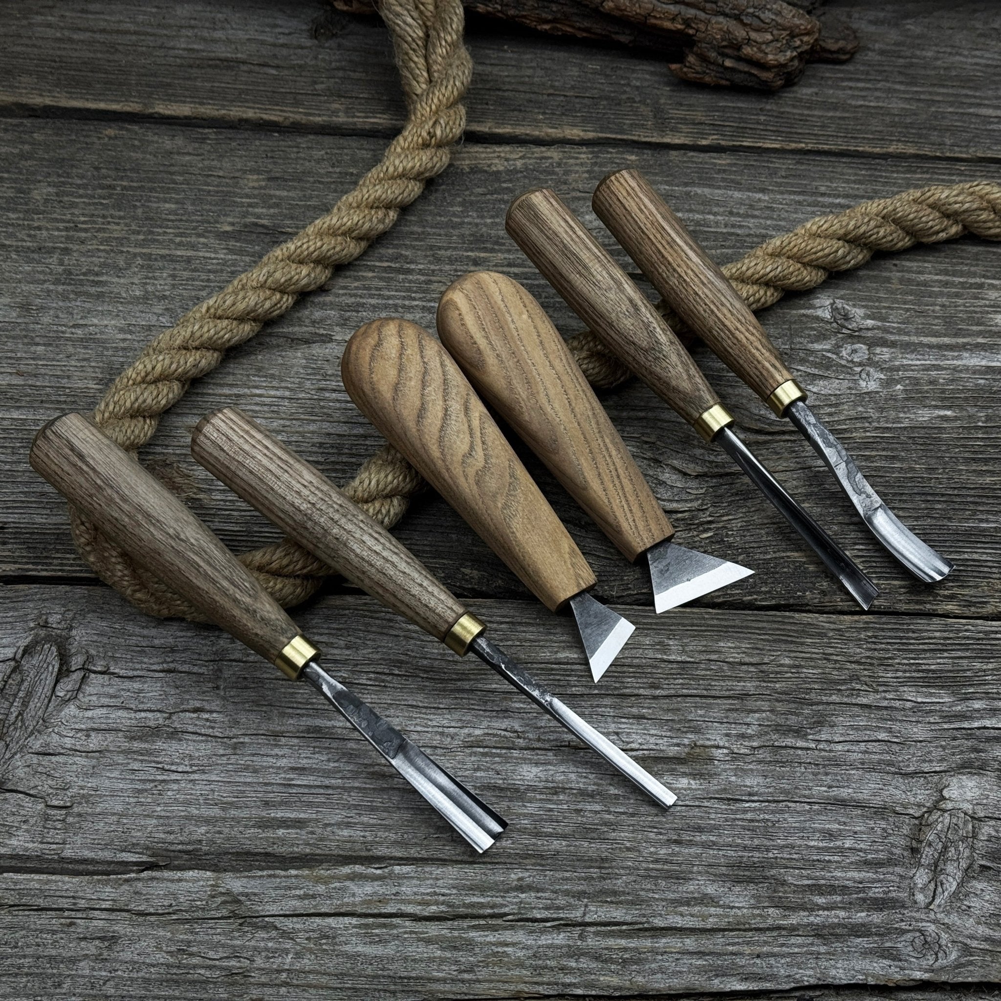 6-Piece Wood Carving Tool Set – Knives, Gouges &amp; Chisels for Detail Work