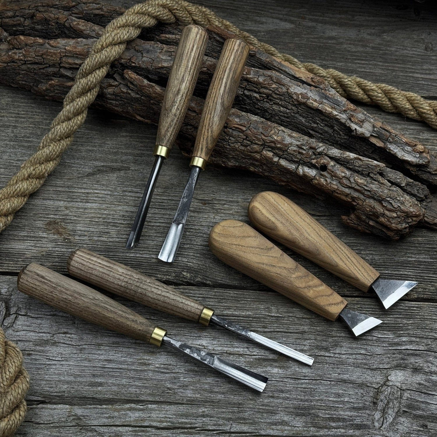 6-Piece Wood Carving Tool Set – Knives, Gouges &amp; Chisels for Detail Work