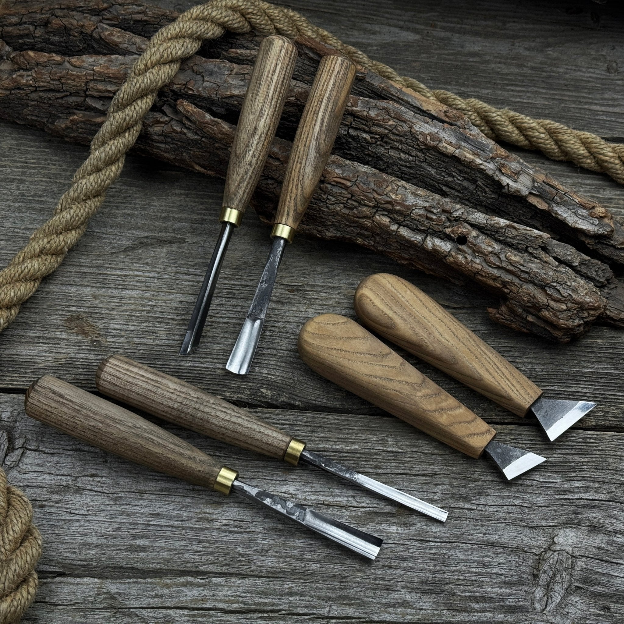 6-Piece Wood Carving Tool Set – Knives, Gouges &amp; Chisels for Detail Work