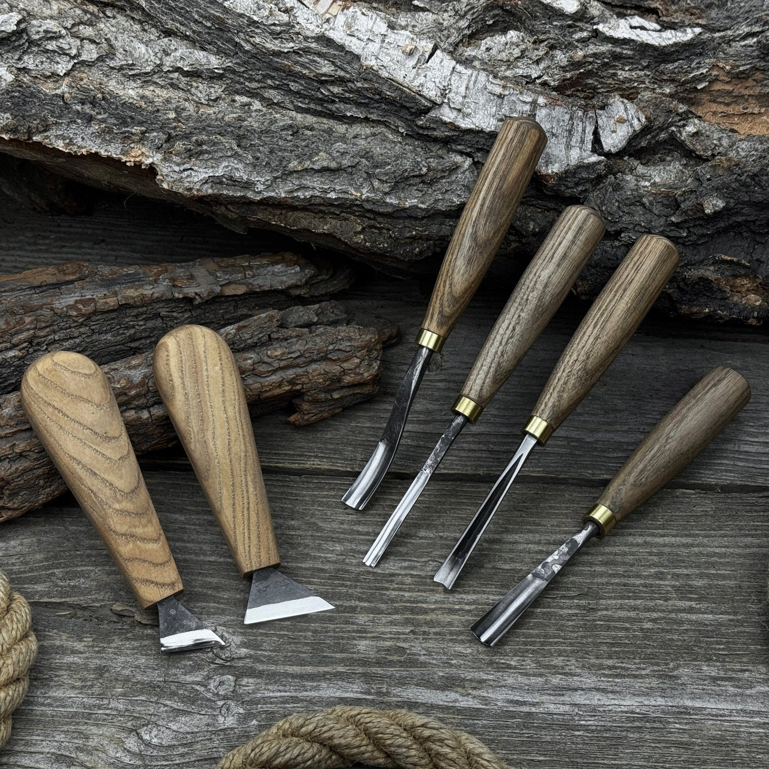 6-Piece Wood Carving Tool Set – Knives, Gouges &amp; Chisels for Detail Work
