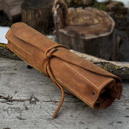 6 Pocket Leather Tool Roll