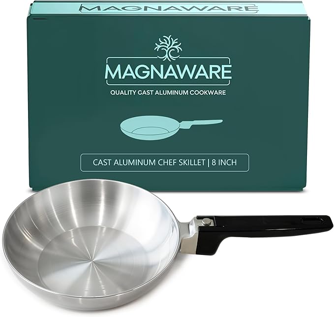 8-Inch Chef Skillet – Quick &amp; Even Heat Distribution – Lightweight Cast Aluminum Frying Pan