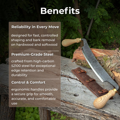 Curved Draw Knife (Push/Pull Shave), 25.5 cm (10 inch) Cutting Edge