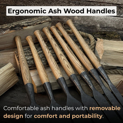 7-Piece Long Timber Framing Chisel Set
