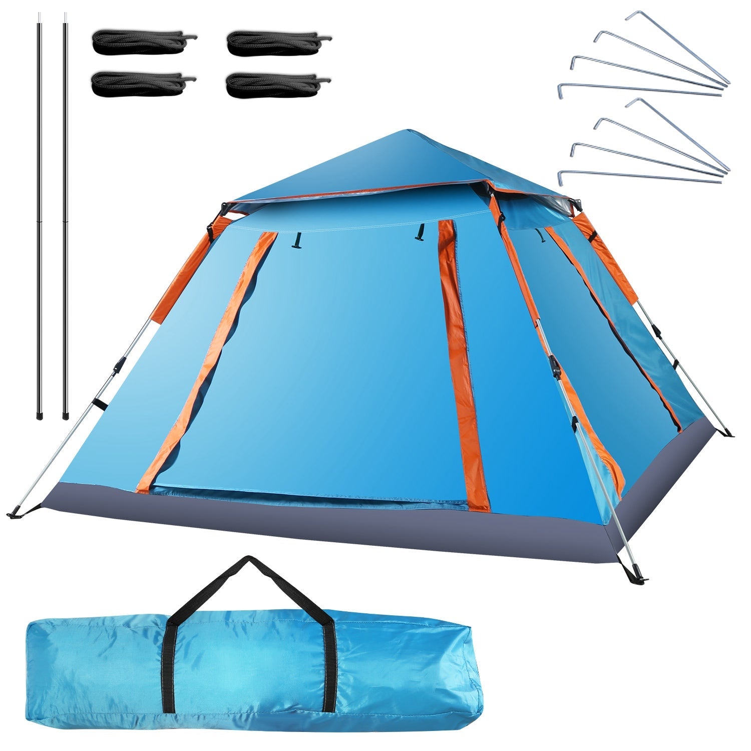 4-5 Person Camping Tent Outdoor Foldable Waterproof Tent with 2 Mosqui – Health Ranger Store
