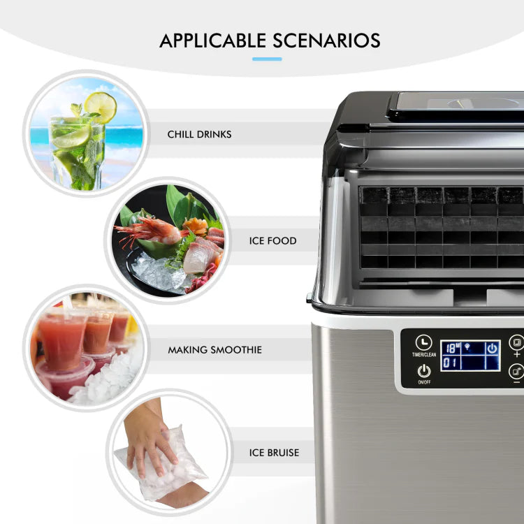 Portable Ice Maker with Scoop &amp; Basket