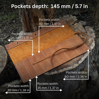 8 Pocket Leather Chisel Roll – Health Ranger Store