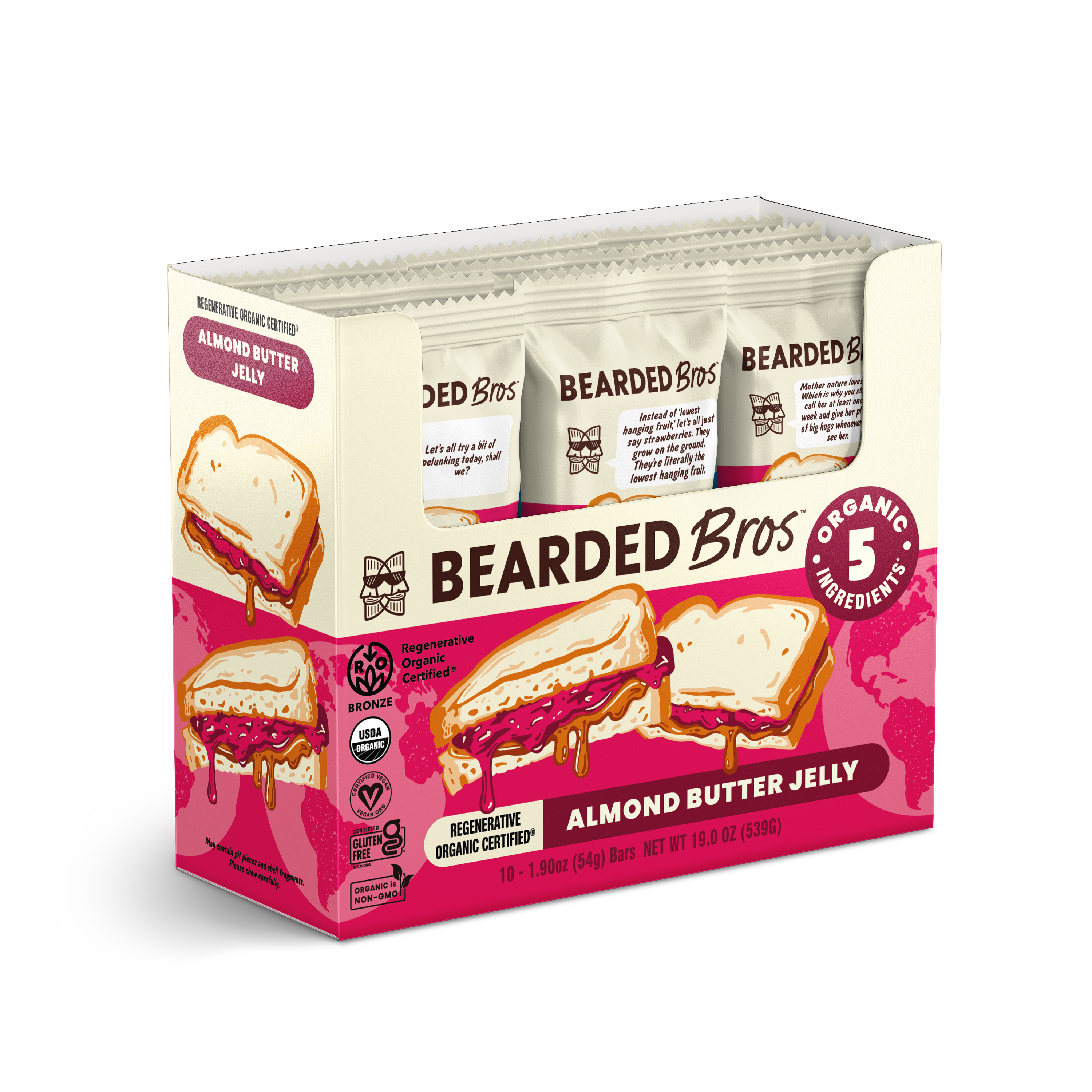 Regenerative Organic Certified® Almond Butter Jelly Bars (10-Pack)