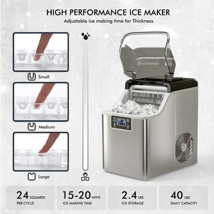 Portable Ice Maker with Scoop &amp; Basket