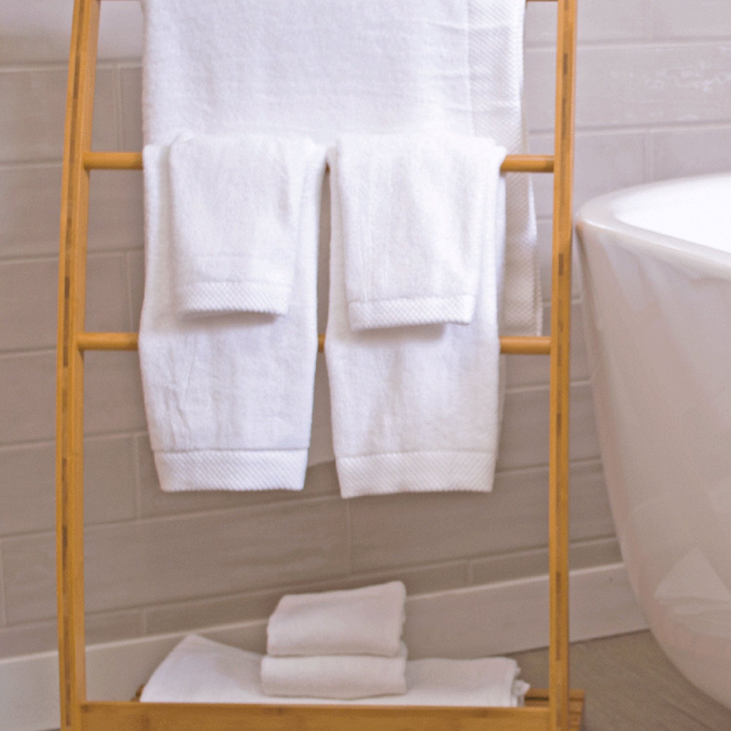 Bamboo 8 Piece Towel Sets - White