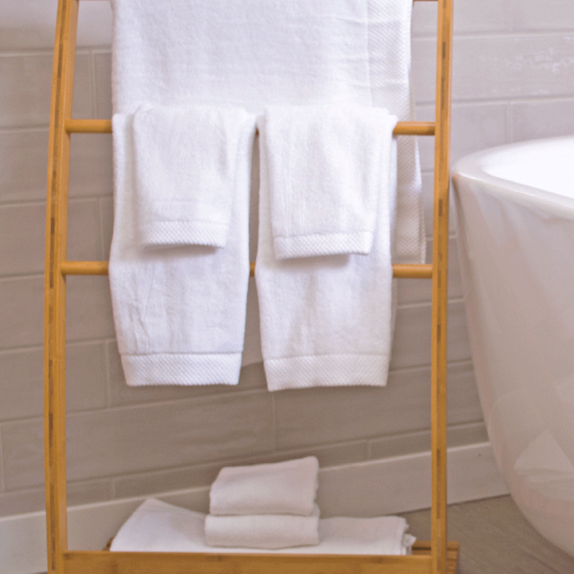 Bamboo 8 Piece Towel Sets - White