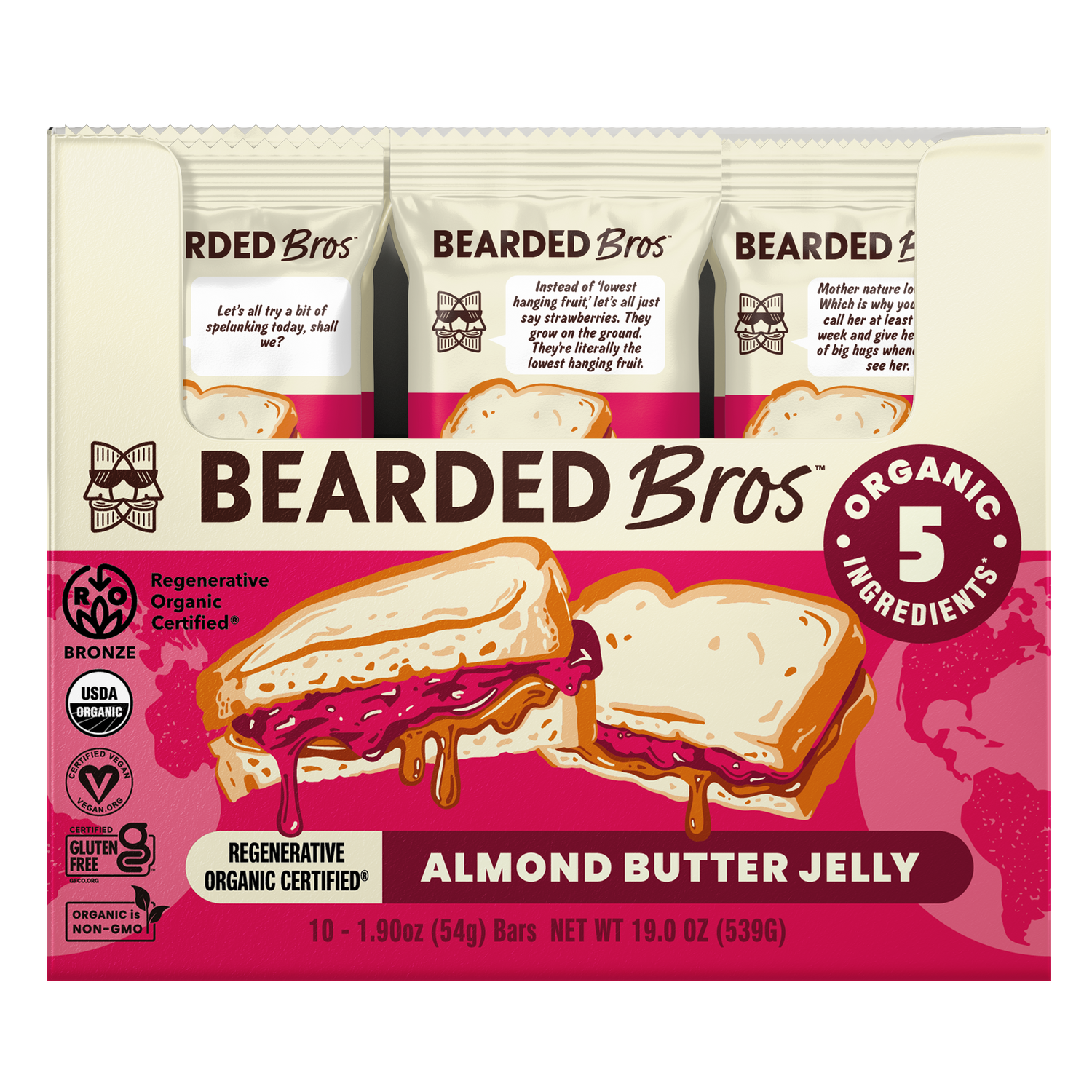 Regenerative Organic Certified® Almond Butter Jelly Bars (10-Pack)