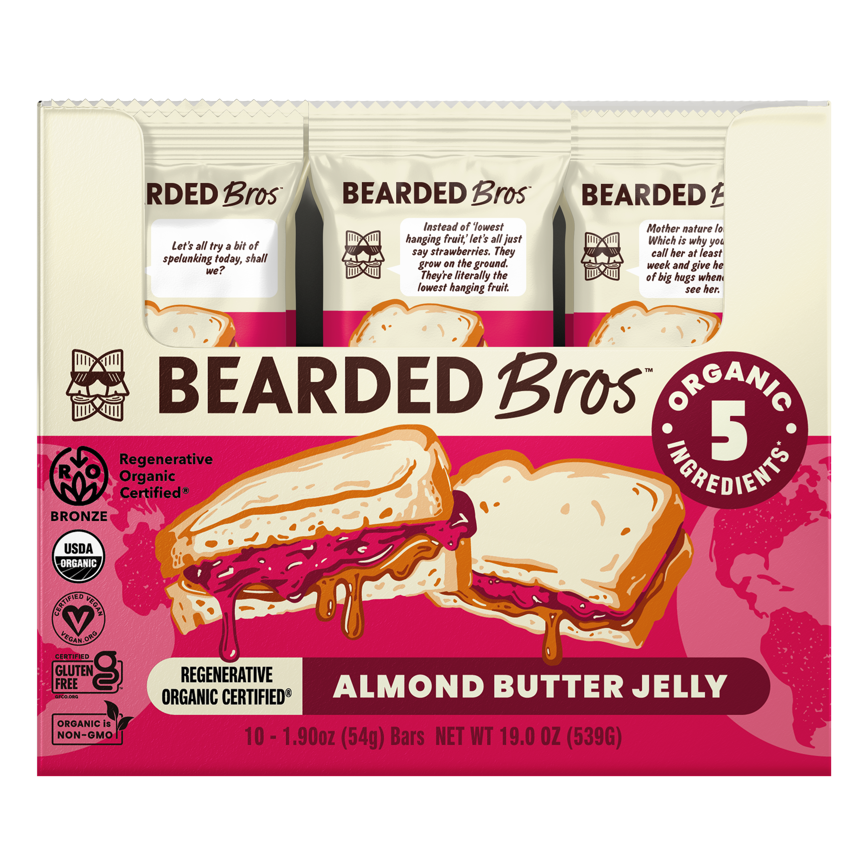 Regenerative Organic Certified® Almond Butter Jelly Bars (10-Pack)