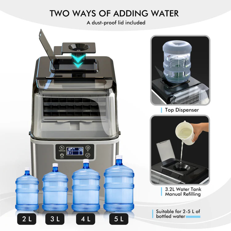 Portable Ice Maker with Scoop &amp; Basket