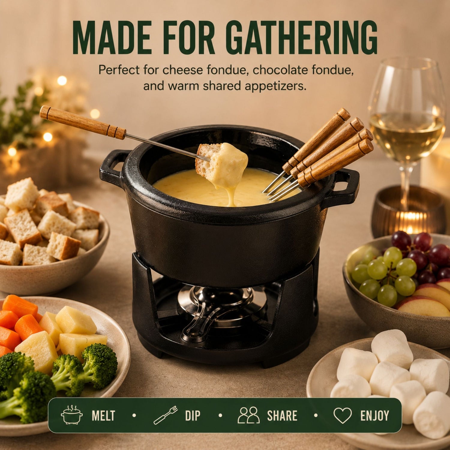 Fondue Set — 8-Piece, 2 Qt.