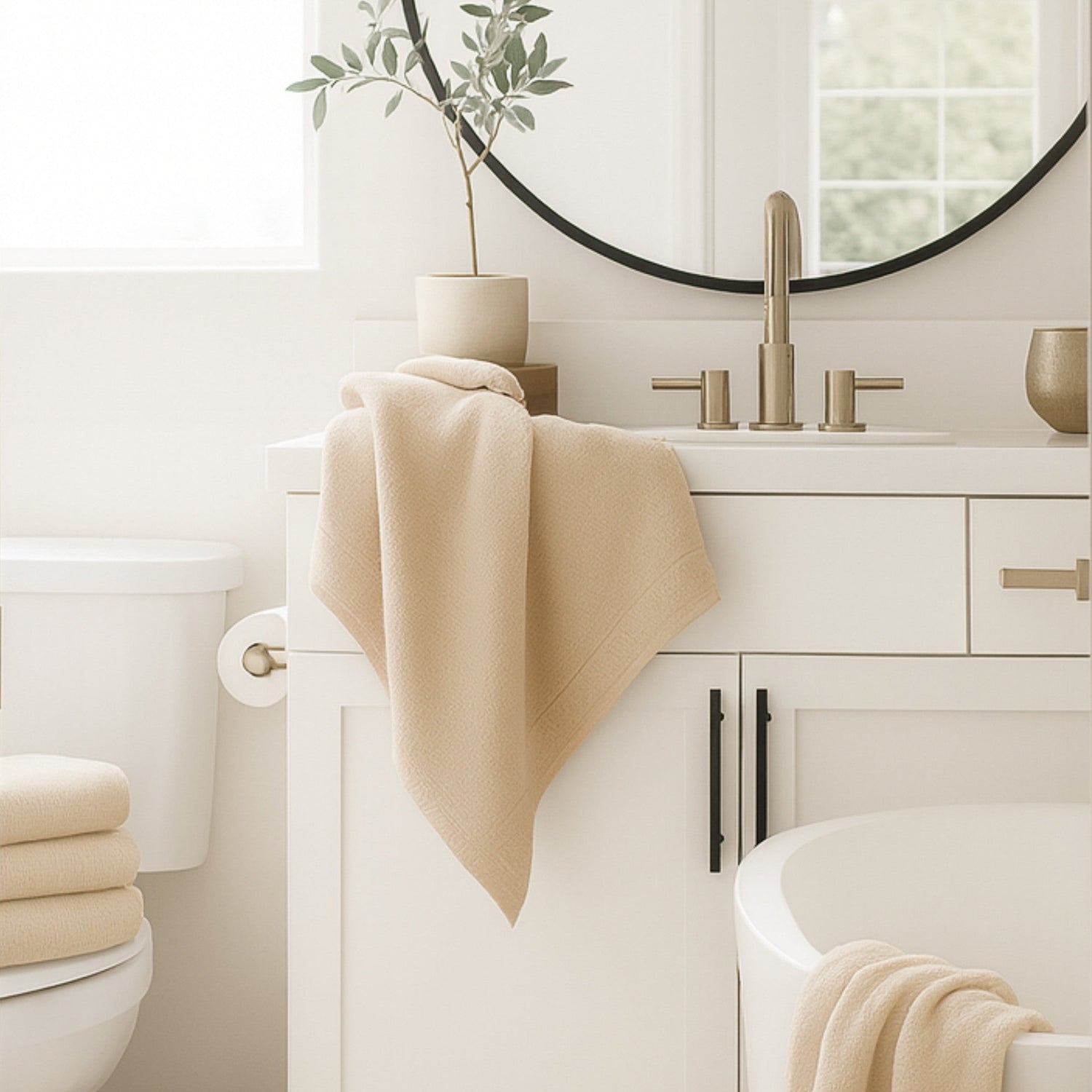 Bamboo 3 Piece Towel Set - Champagne