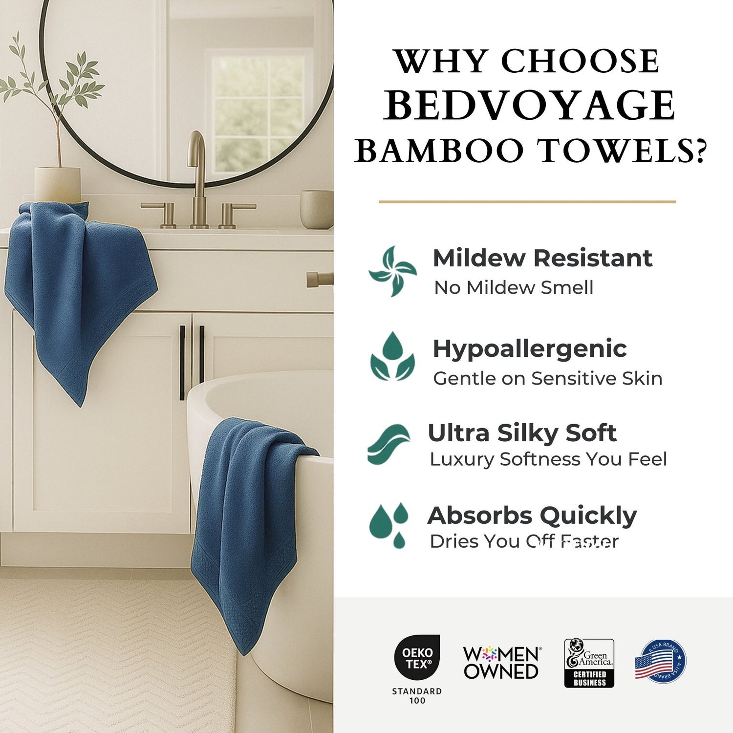 Bamboo Bath Towel - Indigo