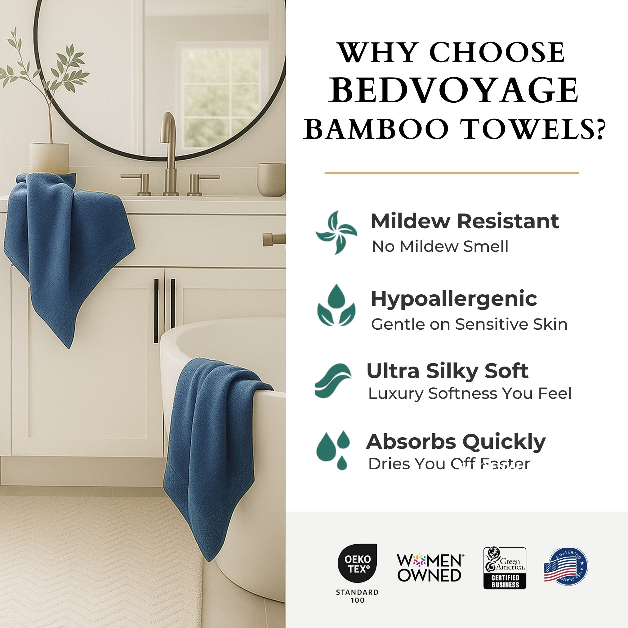 Bamboo Bath Towel - Indigo