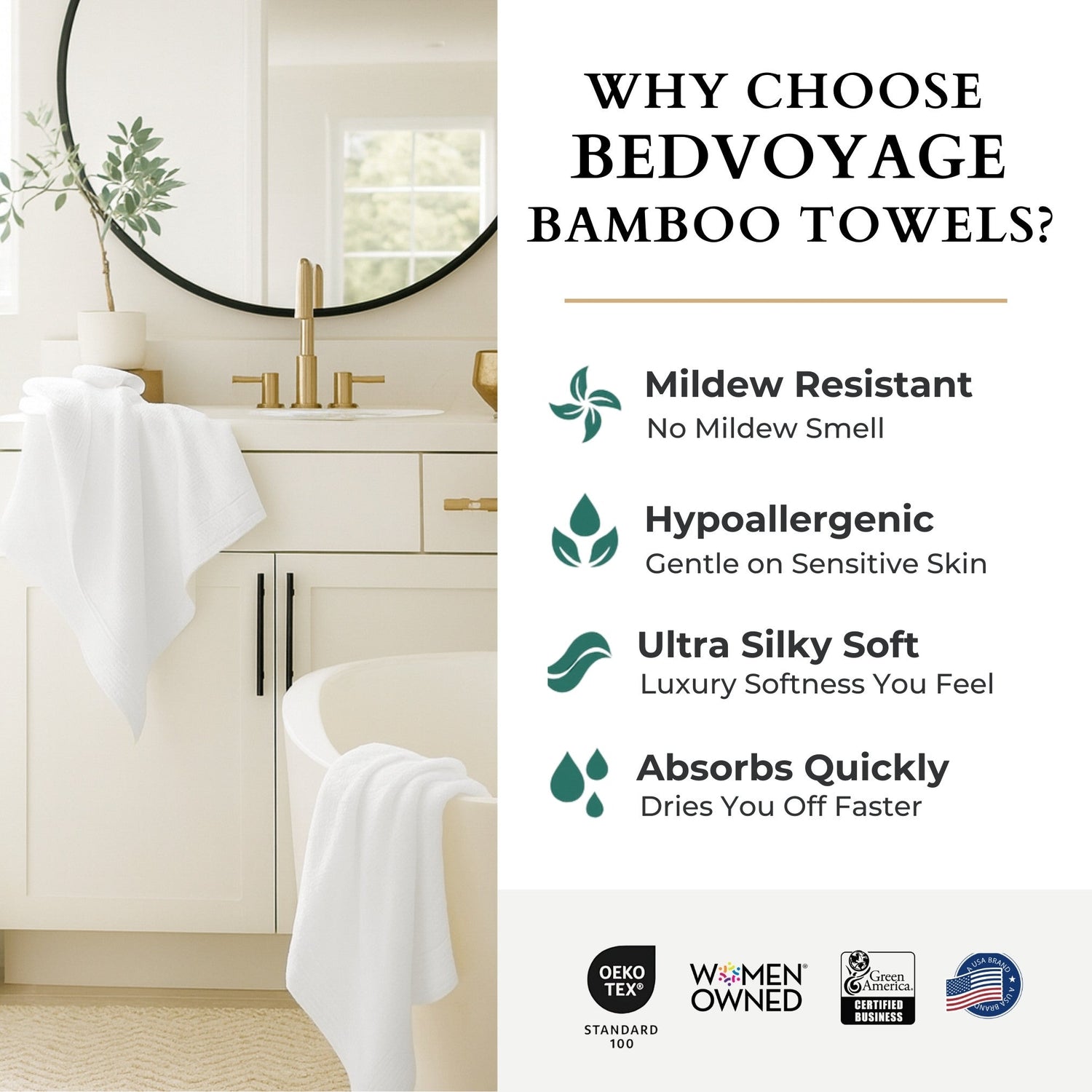 Bamboo Bath Towel - White