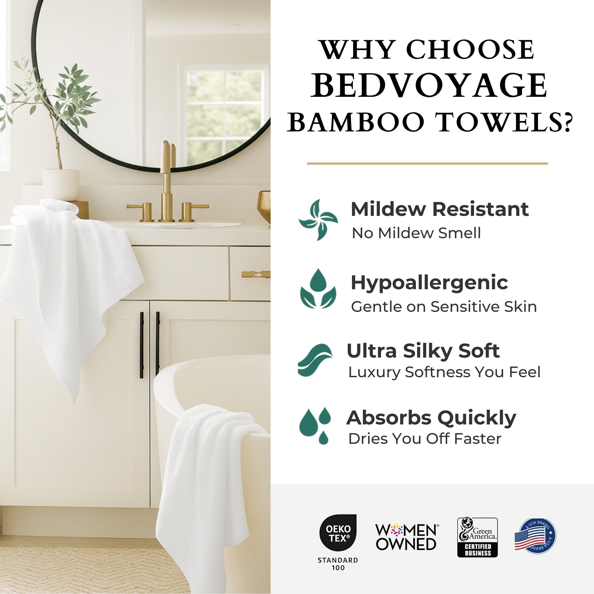 Bamboo Bath Towel - White
