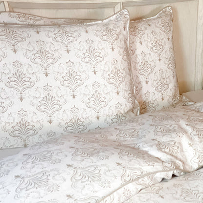 Bamboo Duvet Cover with Shams 3 Piece Set - Damask
