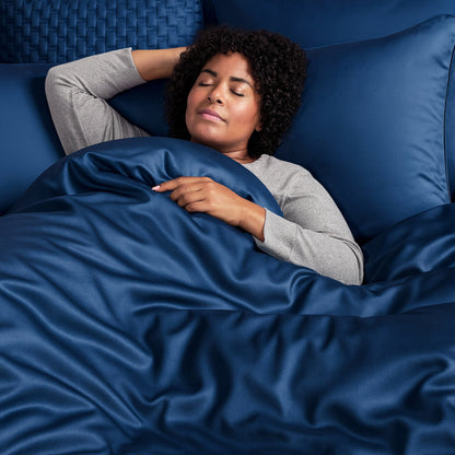 Bamboo Duvet Cover with Shams 3 Piece Set - Indigo