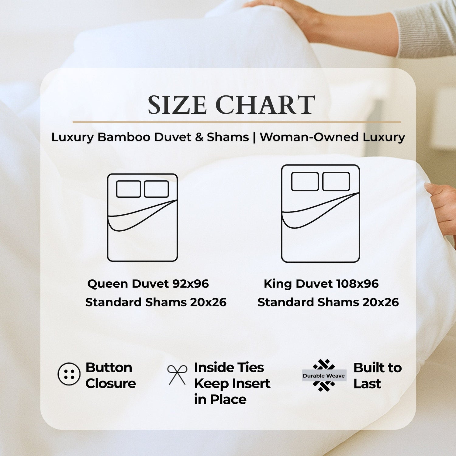 Cooling Bamboo Duvet Cover Set - 100% Viscose from Bamboo - 3pc - Indigo