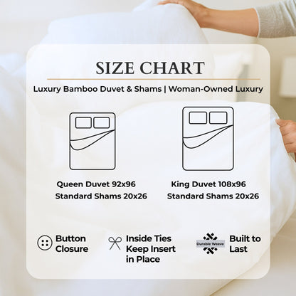 Cooling Bamboo Duvet Cover Set - 100% Viscose from Bamboo - 3pc - Indigo
