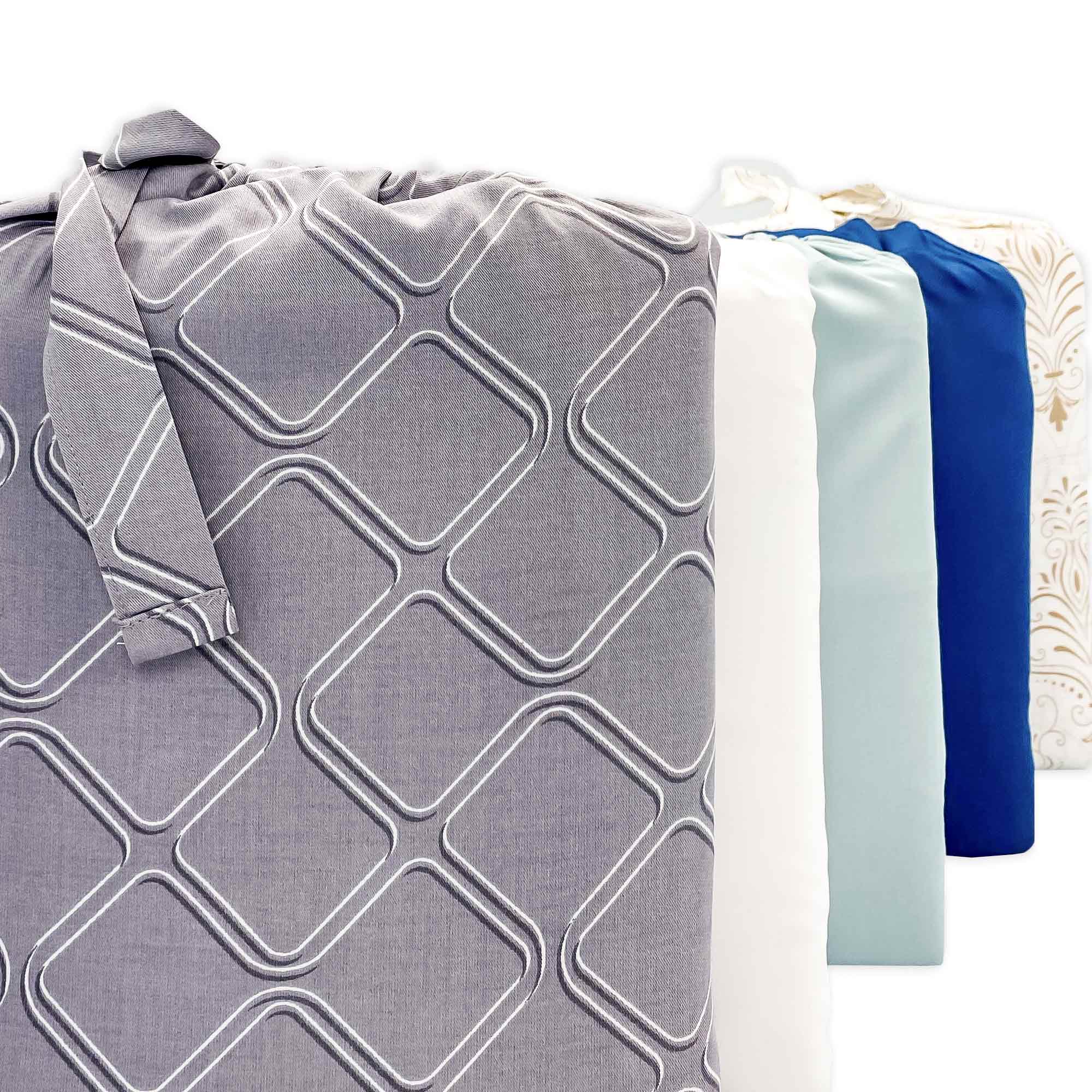 Bamboo Duvet Cover - Platinum Geo - Final Sale/No Returns