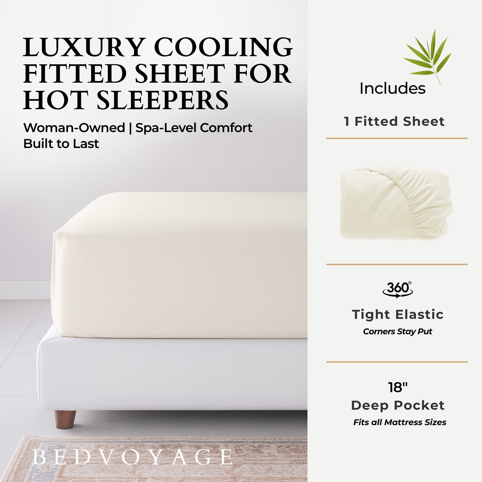 Bamboo Fitted Sheet - Ivory