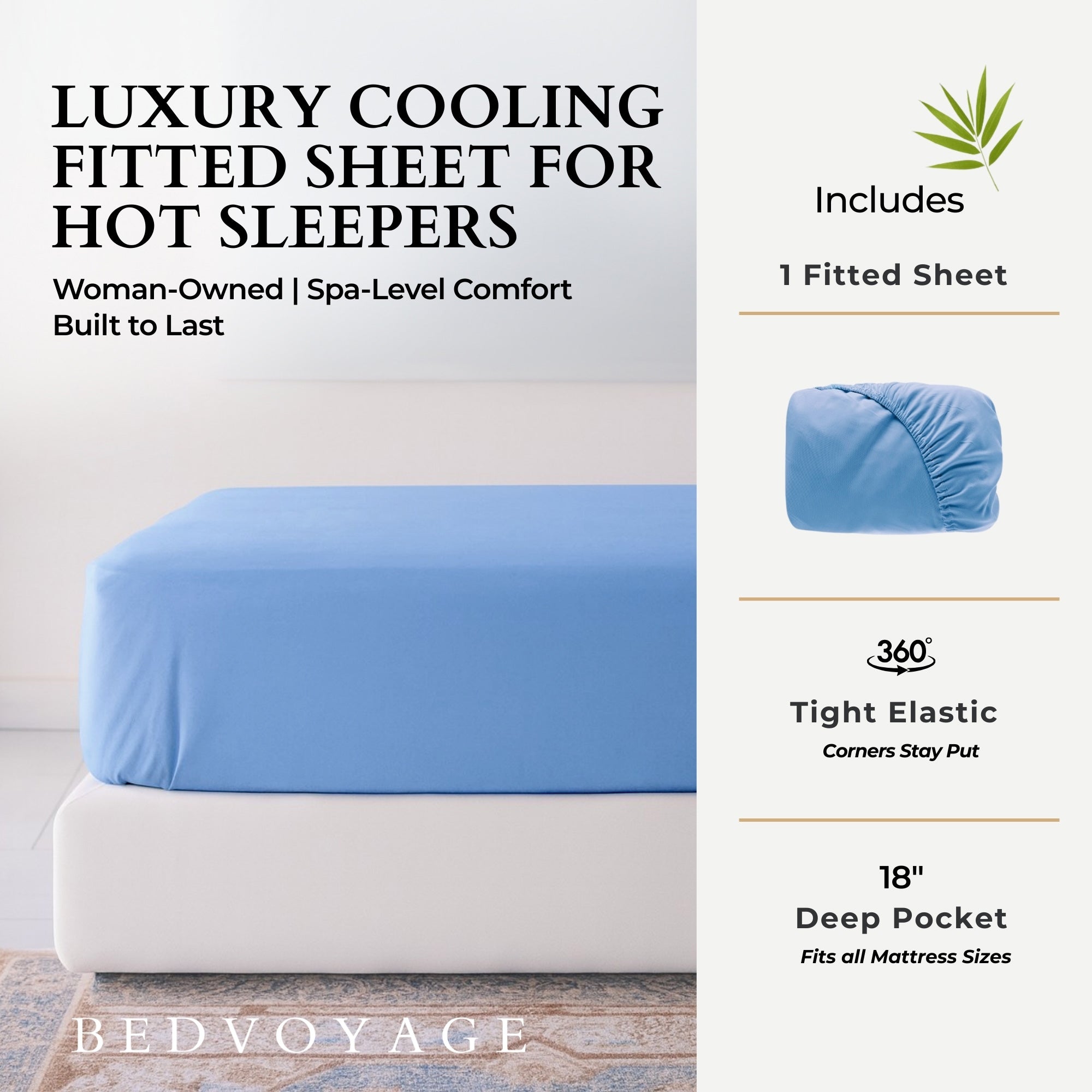 Bamboo Fitted Sheet - Ocean