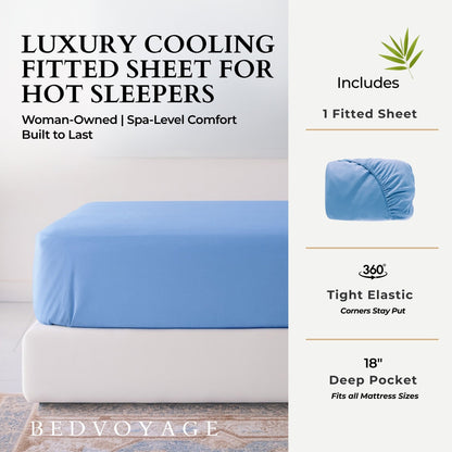 Bamboo Fitted Sheet - Ocean