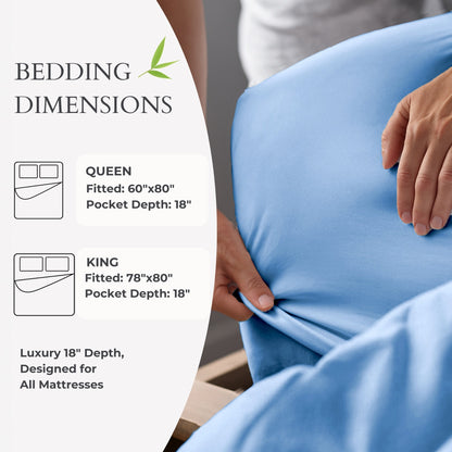 Bamboo Fitted Sheet - Ocean