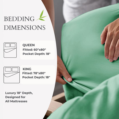 Bamboo Fitted Sheet - Seaglass