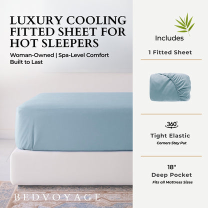 Bamboo Fitted Sheet - Sky - Final Sale/No Returns