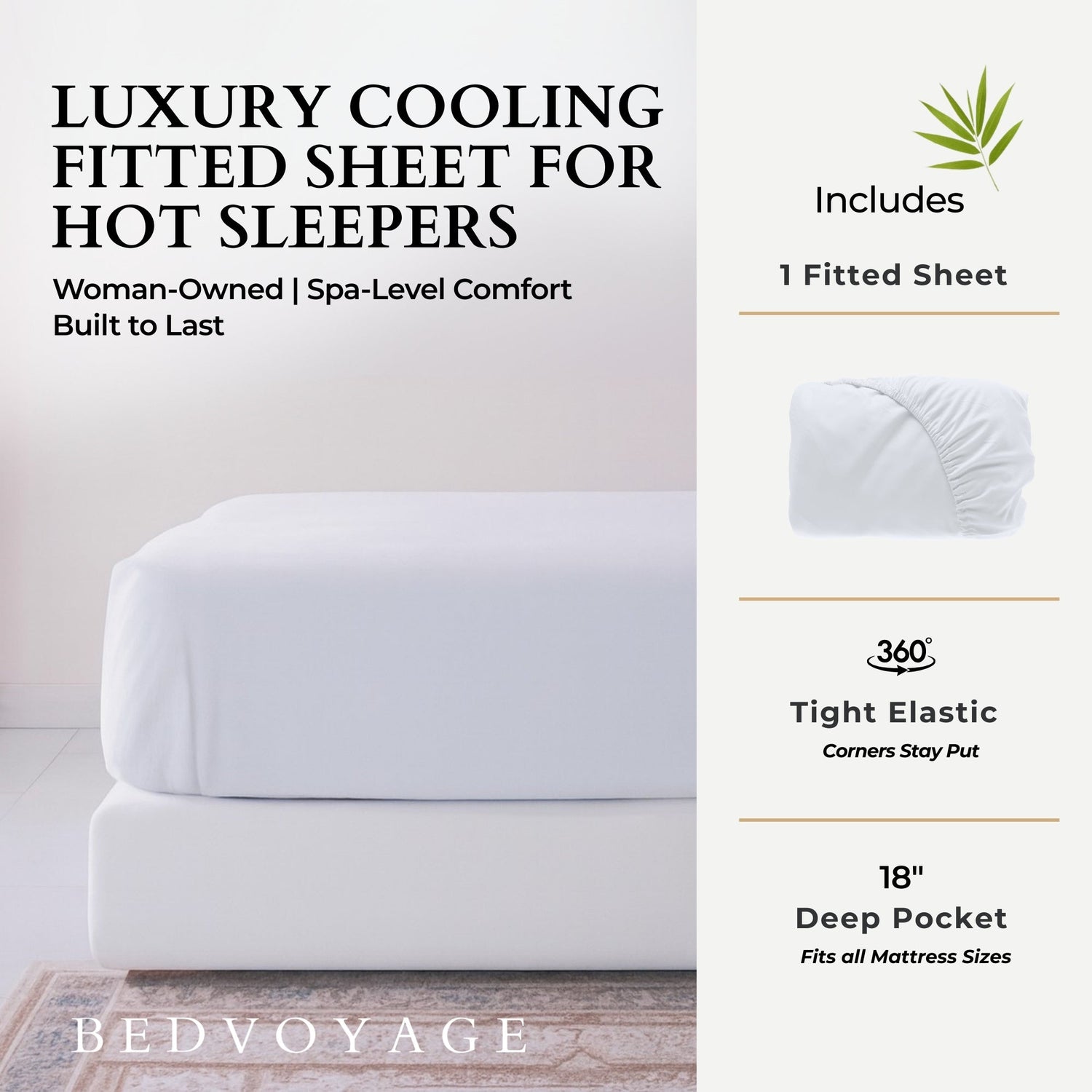 Bamboo Fitted Sheet - White