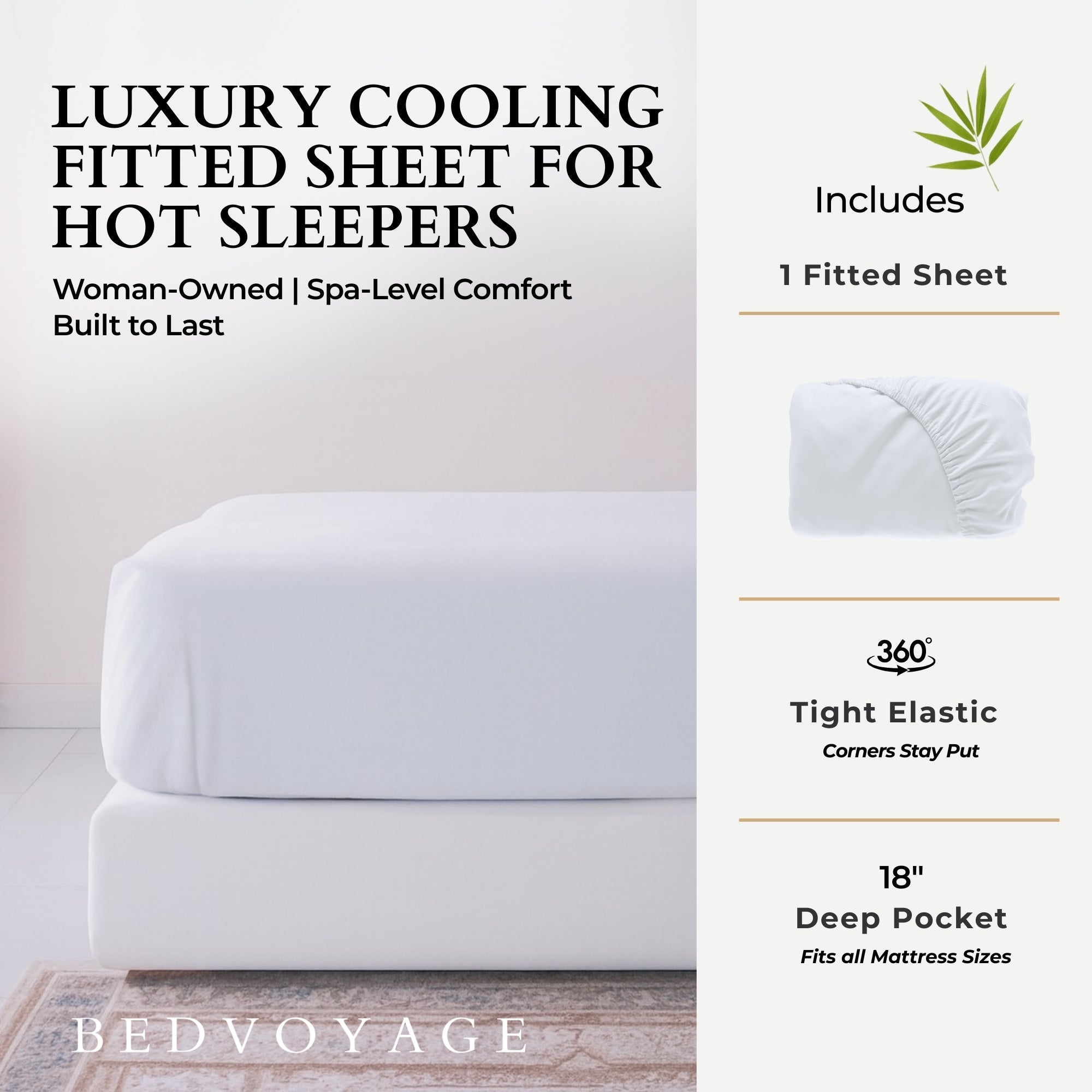 Bamboo Fitted Sheet - White